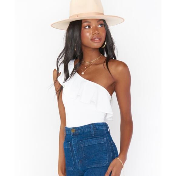 Show Me Your Mumu Ophelia Ruffle Bodysuit Bone XS NWT - Picture 8 of 8